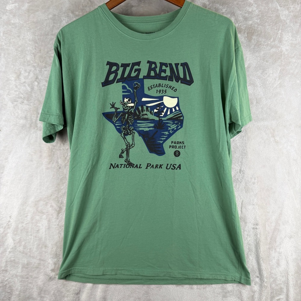 Parks Project Big Bend National Park Texas Skeleton T-Shirt Green Mens Large